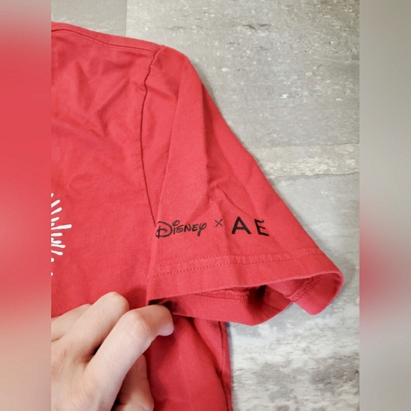 American Eagle X Disney. Red T-Shirt with Mickey Mouse Fireworks Design. M. - Picture 6 of 8